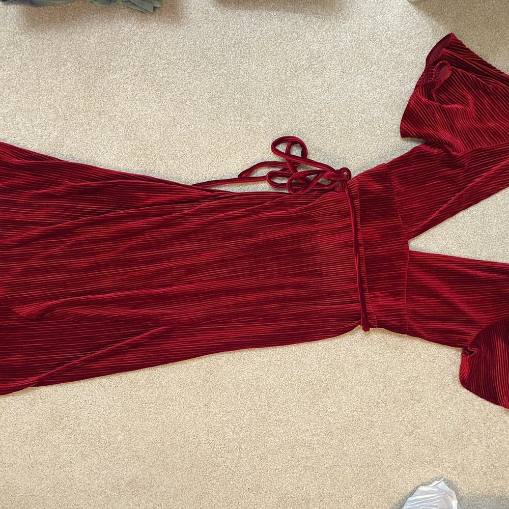 Privacy Please Maroon Velvet Dress